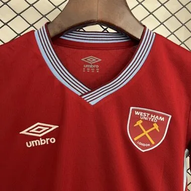 25-26 Kids West Ham Home Kit Cheap Football Jersey Wholesale Yupoo