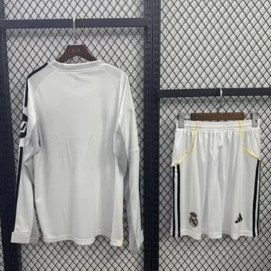2025/26 Kids Real Madrid Home Long Sleeve Kit