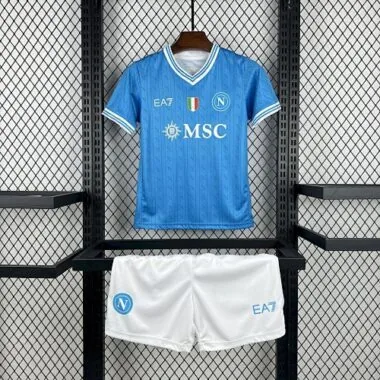 25-26 Kids Napoli Home Kit Cheap Football Jersey Wholesale Yupoo