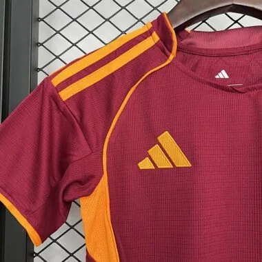 25-26 Kids AS Roma Home Kit Cheap Football Jersey Wholesale Yupoo