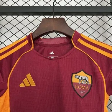 25-26 Kids AS Roma Home Kit Cheap Football Jersey Wholesale Yupoo