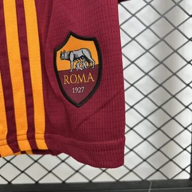 25-26 Kids AS Roma Home Kit Cheap Football Jersey Wholesale Yupoo