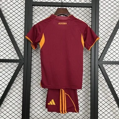 25-26 Kids AS Roma Home Kit Cheap Football Jersey Wholesale Yupoo