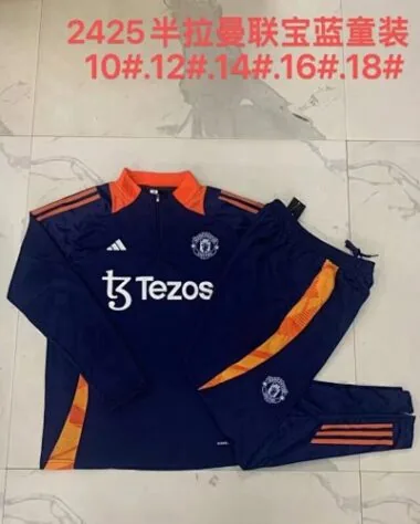 24-25 Manchester United Kids Long Sleeve Training Suit Yupoo