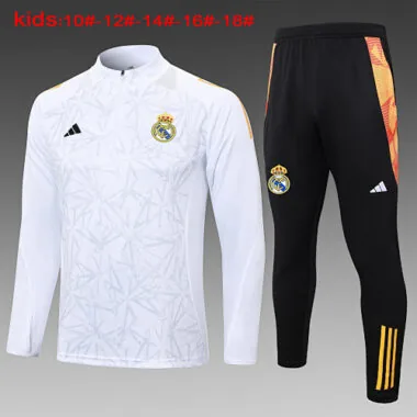 2024/25 Real Madrid Kids Long Sleeve Training Suit