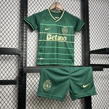 24-25 Sporting CP Away Kid Kits Youth Apparels AAAAJersey Wholesale Yupoo