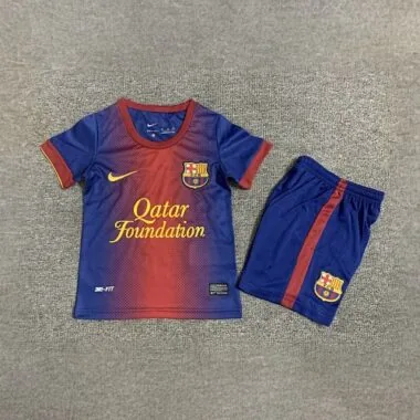 12-13 Barcelona Home Retro Kids Kits Children Shirt