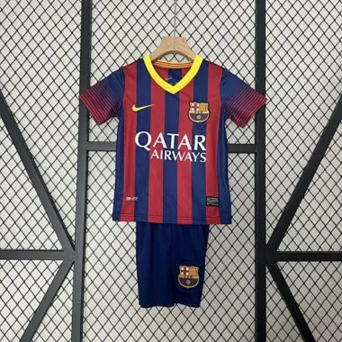 13-14 Barcelona Home Retro Kids Kits Children Shirt