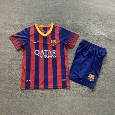 13-14 Barcelona Home Retro Kids Kits Children Shirt