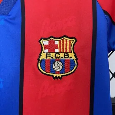 95-97 Barcelona Home Retro Kid Kits Youth Apparels