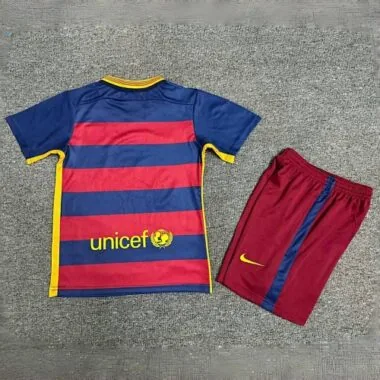 15-16 Barcelona Home Retro Kid Kits Youth Apparels