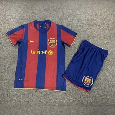 07-08 Barcelona Home Retro Kids Kits Children Sets