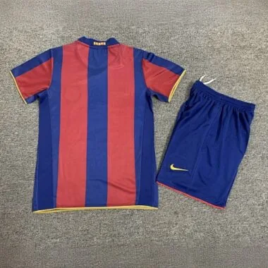 07-08 Barcelona Home Retro Kids Kits Children Sets