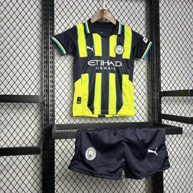 24-25 Manchester City Away Kid Kits Youth Apparels