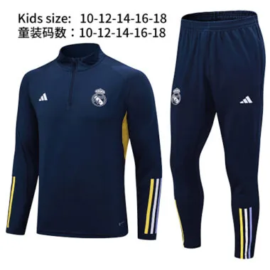 2023/24 Real Madrid Kids Long Sleeve Navy Training Suit