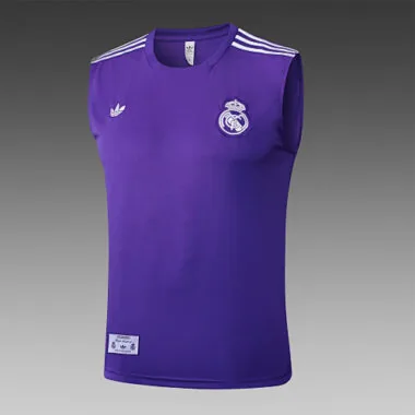 25-26 Real Madrid Sleeveless Training Kits Tracksuits Cheap Football Jersey Wholesale Yupoo