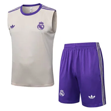 25-26 Real Madrid Sleeveless Training Kits Tracksuits Cheap Football Jersey Wholesale Yupoo