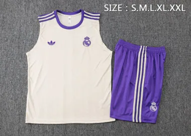 25-26 Real Madrid Sleeveless Training Kits Tracksuits Cheap Football Jersey Wholesale Yupoo