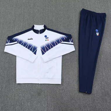25-26 Italy Chandal Retro Blanco Tracksuits Long Jacket Suits