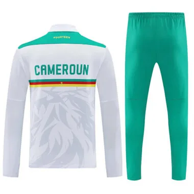 25-26 Cameroon White Football Tracksuits Long Jacket Suits Cheap Football Jersey Wholesale Yupoo