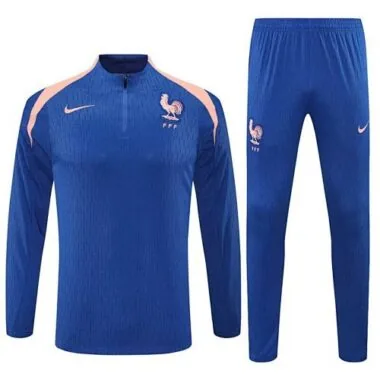 25-26 France Blue Training Kits Long Football Tracksuits Cheap Football Jersey Wholesale Yupoo