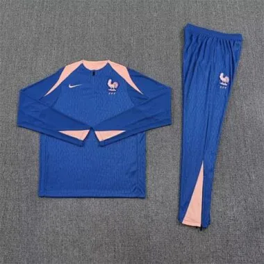 25-26 France Blue Training Kits Long Football Tracksuits Cheap Football Jersey Wholesale Yupoo