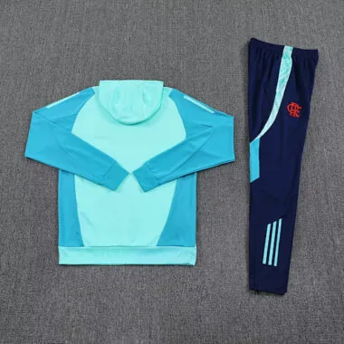 25-26 Flamengo Light Blue Football Training Kit Long Hoodie Tracksuits
