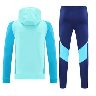 25-26 Flamengo Light Blue Football Training Kit Long Hoodie Tracksuits