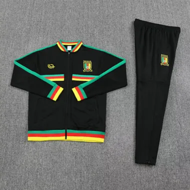 25-26 Cameroon Black Football Tracksuits Long Jacket Suits Cheap Football Jersey Wholesale Yupoo