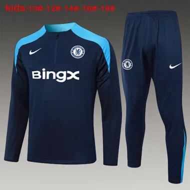 24-25 Chelsea Kids Long Sleeve Training Suit Yupoo