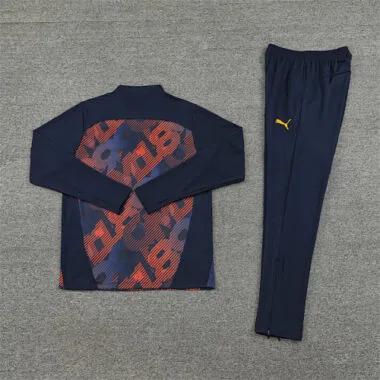 24-25 Marseille navy blue with orange half zipper training tracksuit size S-2XL