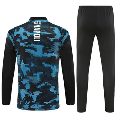 24-25 Napoli black with blue half zipper training tracksuit size S-2XL