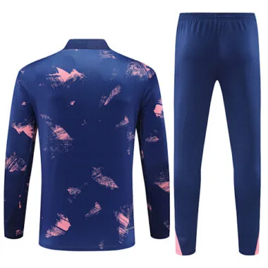 24-25 PS G navy blue with pink half zipper training tracksuit size S-2XL