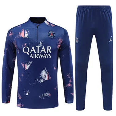24-25 PS G navy blue with pink half zipper training tracksuit size S-2XL
