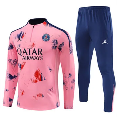24-25 PS G pink with navy blue half zipper training tracksuit size S-2XL