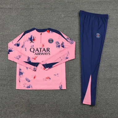24-25 PS G pink with navy blue half zipper training tracksuit size S-2XL