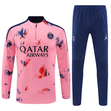 24-25 PS G pink with navy blue half zipper training tracksuit size S-2XL