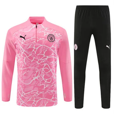 24-25 Man City pink half zipper training tracksuit size S-2XL