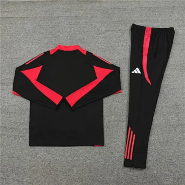 24-25 Bayern black with red half zipper training tracksuit size S-2XL