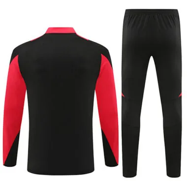 24-25 Bayern black with red half zipper training tracksuit size S-2XL