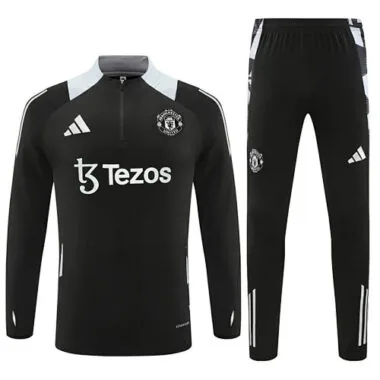 24-25 Manud black with gray half zipper training tracksuit size S-2XL