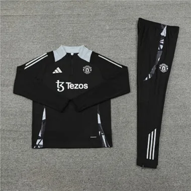 24-25 Manud black with gray half zipper training tracksuit size S-2XL