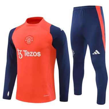 24-25 Manud orange with navy blue pullover training tracksuit size S-2XL