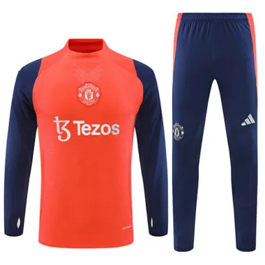 24-25 Manud orange with navy blue pullover training tracksuit size S-2XL