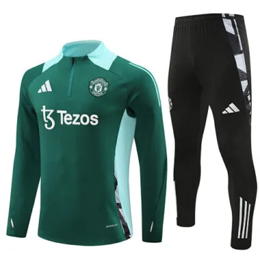24-25 Manud green with black half zipper training tracksuit size S-2XL