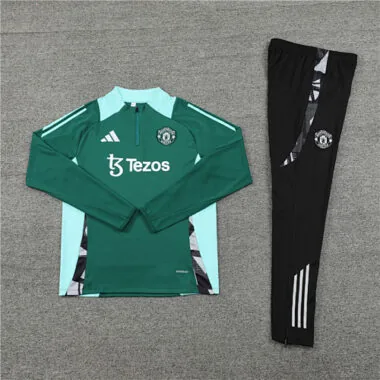 24-25 Manud green with black half zipper training tracksuit size S-2XL