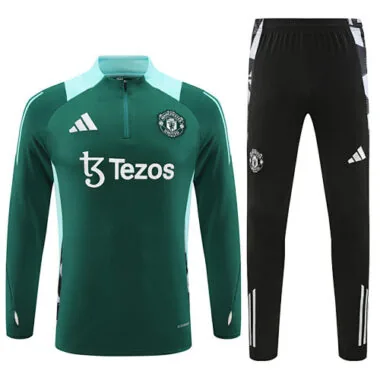 24-25 Manud green with black half zipper training tracksuit size S-2XL