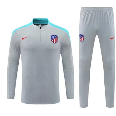 player version 24-25 ATM gray with blue half zipper training tracksuit size S-2XL