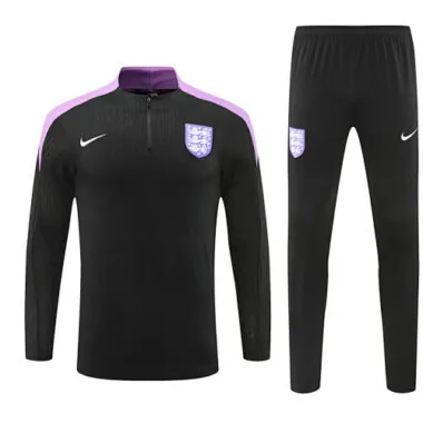player version 24-25 England black with purple half zipper training tracksuit size S-2XL
