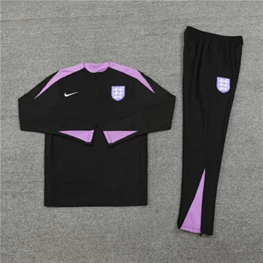 player version 2024/25 England black with purple half zipper training tracksuit size